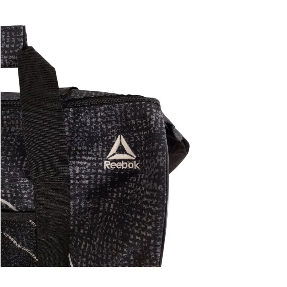 Reebok Black Gray Unisex Adjustable Strap Gym port Duffle Bag 17 x 9 x 9